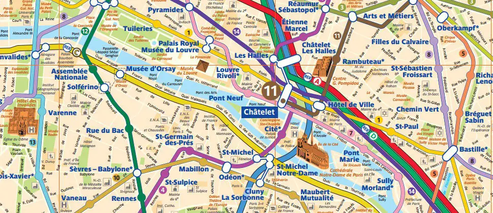 Foto: Mapas para el transporte público de París