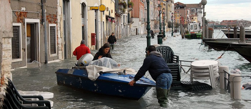 El inundaciones en Venecia -